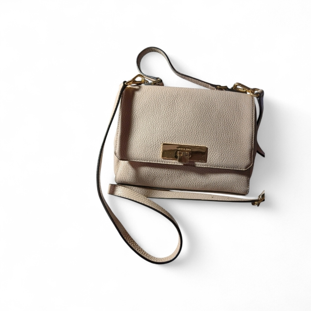 Michael Kors Small Cream Crossbody Bag with Gold Accents